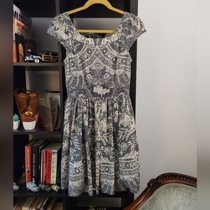 SWING/Flair dress size 2 ABS by Allen Schwartz retro rockabilly vintage look